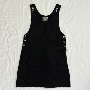 Alaska Blues Vintage Black Front Pocket Overall Dress